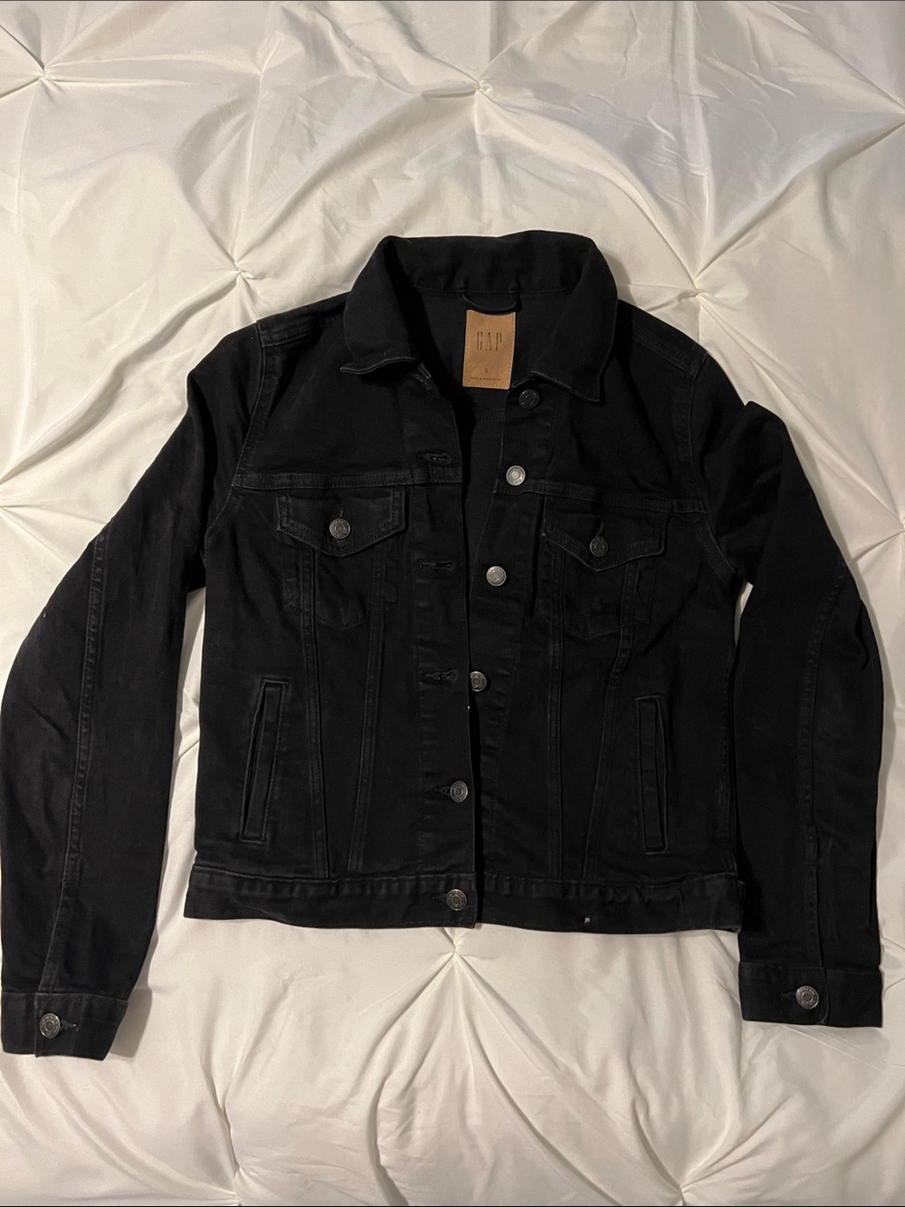 GAP Black Women's Denim Jacket - Button Front